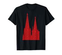 Cologne Cathedral Heart Köln Lover Skyline I Love Cologne T-Shirt