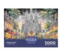 Cologne Cathedral Jigsaw Puzzles for Adults 1000 Piece Twilight Square Educational Game Home Decoration for Adults& Kids Age 14 Years Up 70x50cm/1000pcs