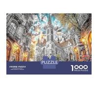 Cologne Cathedral Jigsaws Puzzles for Adults & Kids Age 12 Years Up 1000 Piece Classical Architecture Puzzles Home Decoration Challenging Games Great Gift 38x26cm/1000pcs
