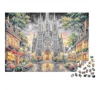 Cologne Cathedral Paperboard Gothic Cathedral in Vibrant Village at Night Classic Jigsaw Puzzle Interactive Boredom Buster 38x26cm/1000pcs