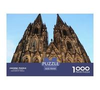 Cologne Cathedral Puzzle for Adults Kids 1000 Pc Gothic Cathedral by River (sunny Multiple Spires Educational Game Challenge Hard Puzzle 70x50cm/1000pcs