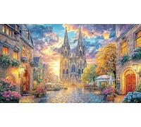 Cologne-Cathedral Puzzle for Adults Kids 1000 Pieces Challenging Puzzles Fun Present & Activity for Home Recycled Paper for Decompression and Wall Decor 38x26/1000pcs