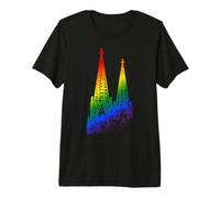 Cologne Cathedral Rainbow LGBTQ Pride Silhouette Köln German Premium T-Shirt