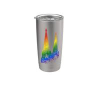 Cologne Cathedral Rainbow LGBTQ Pride Silhouette Köln German Stainless Steel Insulated Tumbler