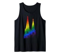 Cologne Cathedral Rainbow LGBTQ Pride Silhouette Köln German Tank Top