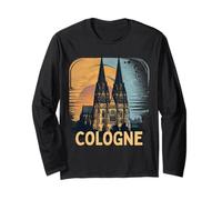 Cologne Cathedral Vintage Silhouette Köln German Skyline Long Sleeve T-Shirt