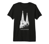 Cologne Cathedral Vintage Silhouette Köln German Skyline Premium T-Shirt