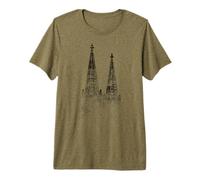 Cologne Cathedral Vintage Silhouette Köln German Skyline Premium T-Shirt