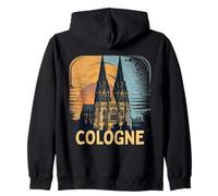 Cologne Cathedral Vintage Silhouette Köln German Skyline Zip Hoodie