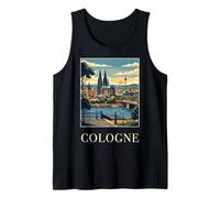 Cologne Germany Cathedral Riverfront Travel Art Tank Top