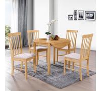 Cologne Round Drop Leaf Dining Set - 4 Seater - 61cm-91cm - Light Oak
