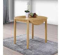 Cologne Round Drop Leaf Dining Table - 2 Seater - 61cm-91cm - Light Oak