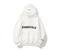 Cololuck Unisex Oversized Fleece Hoodie, 3D Letter Print Streetwear Pullover, Heavyweight Cotton Blend Hooded Sweatshirt, Y2K Hip Hop Baggy Style for Men Women White