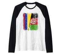 Colombia Afghanistan Half Flag Colombian Afghan Heritage Raglan Baseball Tee