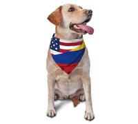Colombia American Flag Dog Bandanas Triangle Scarf for Cats and Dogs Adjustable Pet Neck Accessory Decorative Washable Durable
