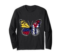 Colombia and Cuba Mix Butterfly Half Colombian Half Cuban Long Sleeve T-Shirt