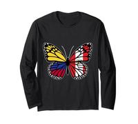 Colombia and Peru Mix Butterfly Half Colombian Half Peruvian Long Sleeve T-Shirt