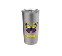 Colombia Butterfly Flag Wings Stainless Steel Insulated Tumbler