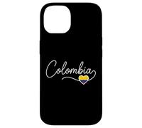 Colombia Calligraphy With Flag Heart Case for iPhone 14