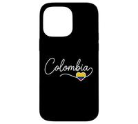 Colombia Calligraphy With Flag Heart Case for iPhone 14 Pro Max
