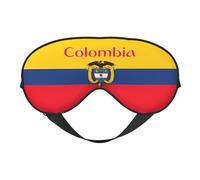 Colombia Coat of Arms Flag Colombian Flags Eye Mask Sleep Mask Light BlockBlindfold Night Eyes Cover Soft Pressure-Free Eyeshade with Elastic Strap for Home Travel Office Nap Yoga