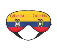 Colombia Coat of Arms Flag Colombian Flags Eye Mask Sleep Mask Light BlockBlindfold Night Eyes Cover Soft Pressure-Free Eyeshade with Elastic Strap for Home Travel Office Nap Yoga
