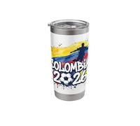 Colombia COL 26 Fan Paint Splash Colombian Flag Graffiti Art Stainless Steel Insulated Tumbler