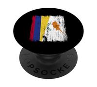 Colombia Cyprus Half Flag Colombian Cypriot Heritage PopSockets Adhesive PopGrip