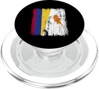 Colombia Cyprus Half Flag Colombian Cypriot Heritage PopSockets PopGrip for MagSafe