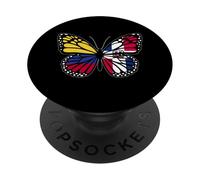 Colombia & Dominican Mix Butterfly Half Colombian Dominicana PopSockets Adhesive PopGrip