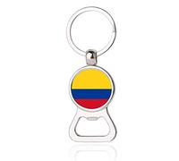 Colombia Flag Beer Bottle Opener Metal Glass Crystal Keychain Travel Souvenir Gift Keyring Accessories