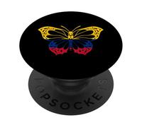 Colombia Flag Colombian Pride Butterfly Colombian Roots PopSockets Adhesive PopGrip