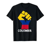 Colombia Flag Handfist Colombian Roots Colombian Pride Value Graphic T-Shirt, Men, Black, S