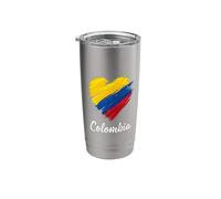 Colombia Flag Heart Stainless Steel Insulated Tumbler