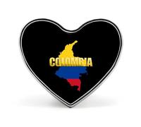 Colombia Flag Map Custom Brooch Pin Heart Lapel Pins Tie Suit Dress Accessories for Men Women Wedding Birthday