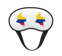 Colombia Flag Map Print Black Out Eye Mask for Sleeping Airplane, Sleep Mask Polyester for Home and Travel