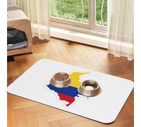 Colombia Flag Map Print Pet Feeding Mat Dog Mat for Food and Water Bowl Dogs Water Dispenser Mat Dogs Accessories