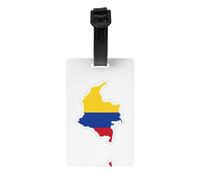Colombia Flag Map Print Premium PVC Luggage Tag Reliable Suitcase ID Holder Hassle-Free Travel Essential Accessory Gift