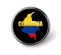 Colombia Flag Map Round Brooch Pin Lapel Pins Tie Suit Dress Accessories for Men Women Wedding Birthday