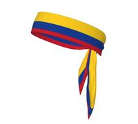 Colombia Flag Patterned Sports Headscarf Unisex Sweat Absorbing Headband for Tennis Volleyball Jogging Yoga