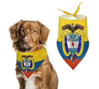 Colombia Flag Printed Dog Bandanas Adjustable Trendy Triangle Pet Scarffor Small Medium Large