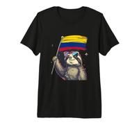 Colombia Flag Sloth Colombian Pride Colombian Roots Premium T-Shirt