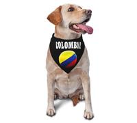 Colombia Flag Soccer Dog Bandanas Triangle Scarf for Cats and Dogs Adjustable Pet Neck Accessory Decorative Washable Durable