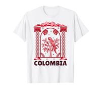 Colombia, Fun Tropical Parrot, Retro Coffee Plant and Bird T-Shirt