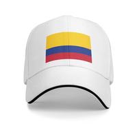 Colombia Hat Colombia Flag Baseball Cap Colombian Hat for Women Men Trucker Hat Dad Hat Adjustable Hat, White, One size