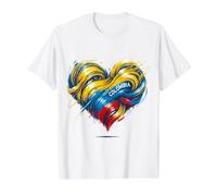 Colombia Heart Flag - Celebrate Colombian Pride Value Graphic T-Shirt, Men, White, L