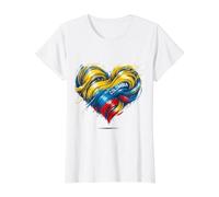 Colombia Heart Flag - Celebrate Colombian Pride Value Graphic T-Shirt, Women, White, M