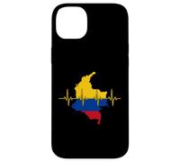 Colombia Map Flag Silhouette With Heartbeat Line Case for iPhone 14 Plus