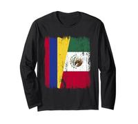 Colombia Mexico Half Flag Colombian Mexican Heritage Long Sleeve T-Shirt
