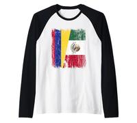 Colombia Mexico Half Flag Colombian Mexican Heritage Raglan Baseball Tee